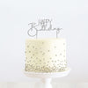 Happy Birthday Silver Metal Cake Topper (2)