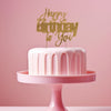 Happy Birthday To You Gold Metal Cake Topper