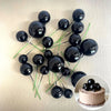 SHINY BLACK FOAM BALL TOPPER 20 PACK