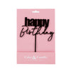 HAPPY BIRTHDAY Black Acrylic Cake Topper (cursive)