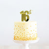 16th Gold Metal Cake Topper