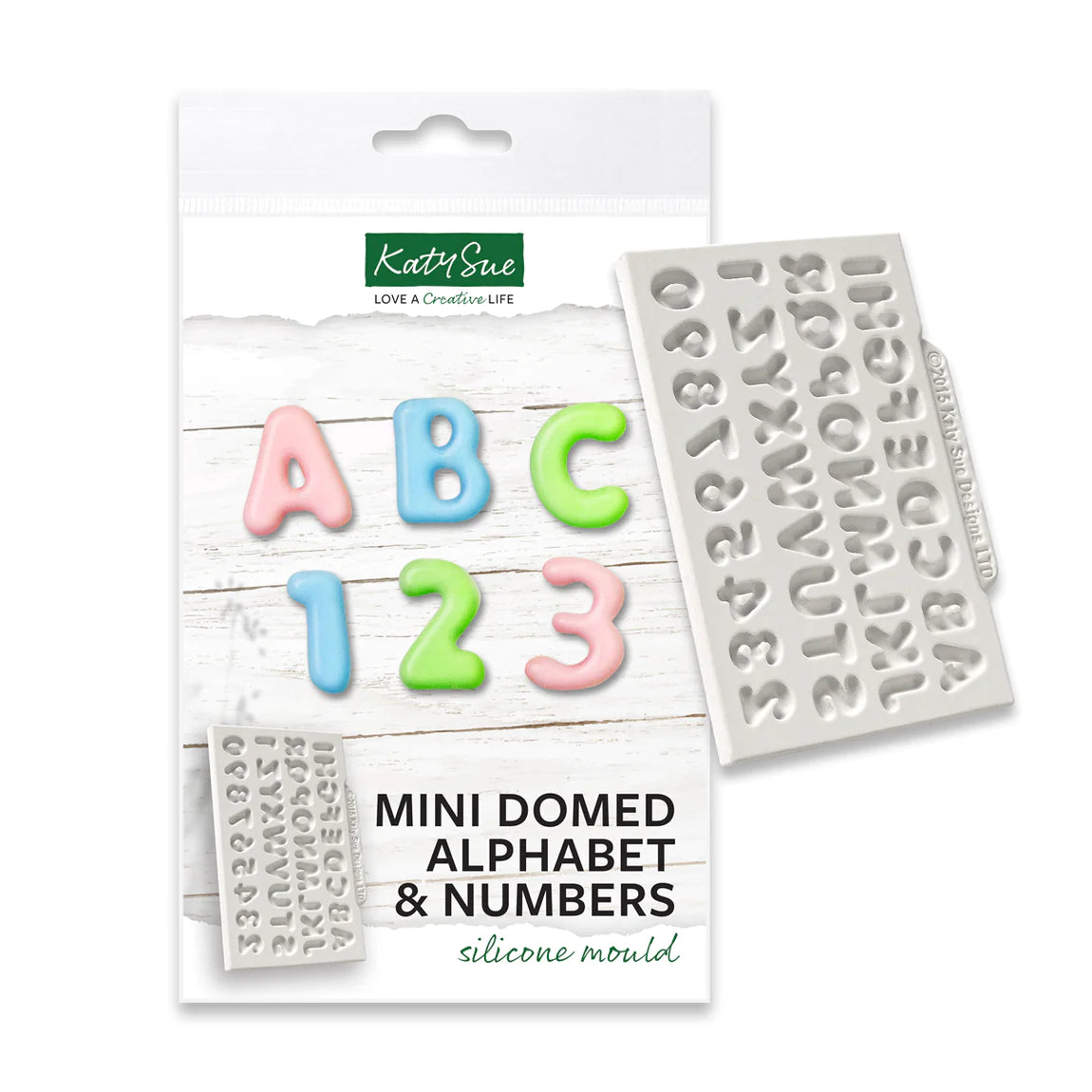 Katy Sue Mini Domed Alphabet & Numbers Silicone Mould