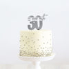 30th Silver Metal Cake Topper