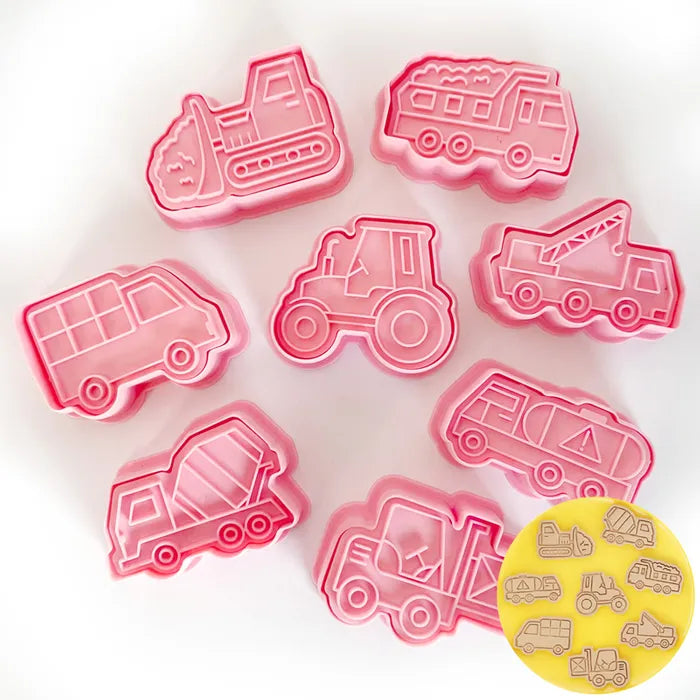 TRUCKS SET COOKIE CUTTERS 8 PIECES