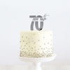 70th Silver Metal Cake Topper