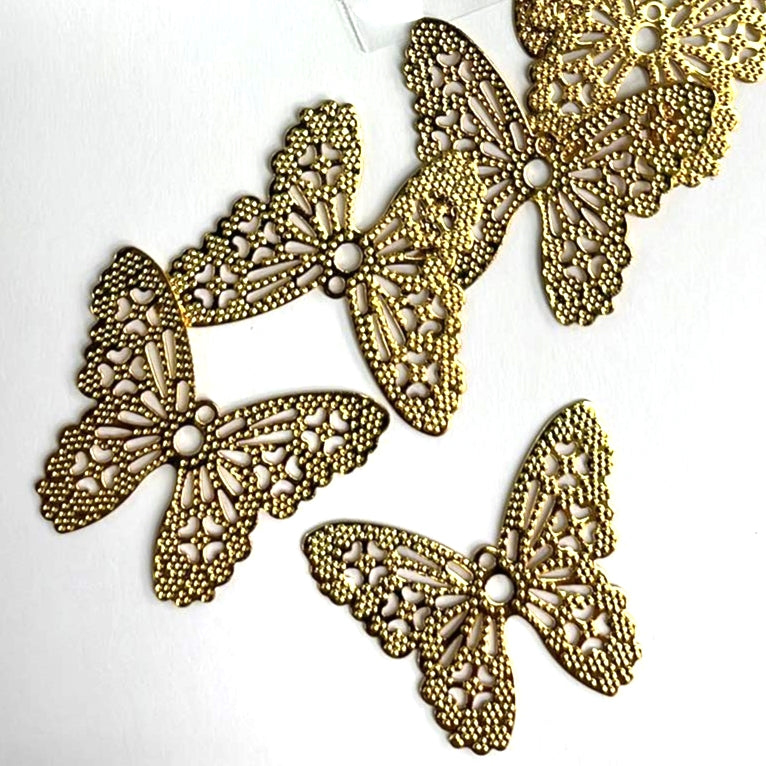 More Deco FLAT GOLD BUTTERFLIES (10 PACK)