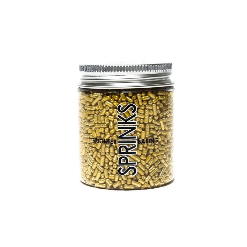 SPRINKS Metallic Jimmies GOLD 85g - Cake Decorating Central