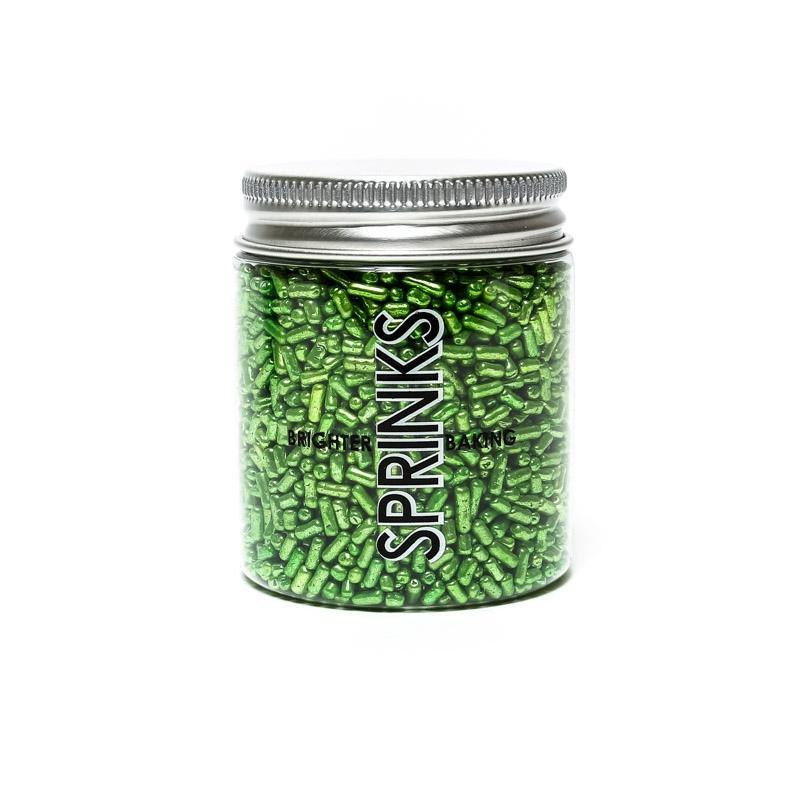 SPRINKS Metallic Jimmies GREEN 85g - Cake Decorating Central