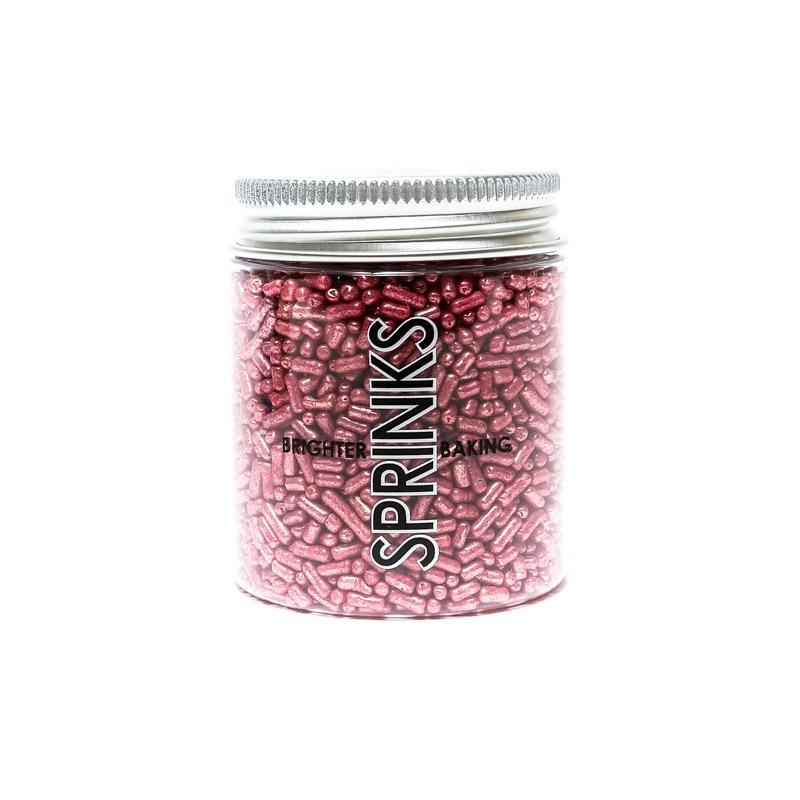 SPRINKS Metallic Jimmies PINK 85g - Cake Decorating Central