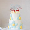 EIGHTEEN SILVER + LIGHT BLUE Layered Cake Topper