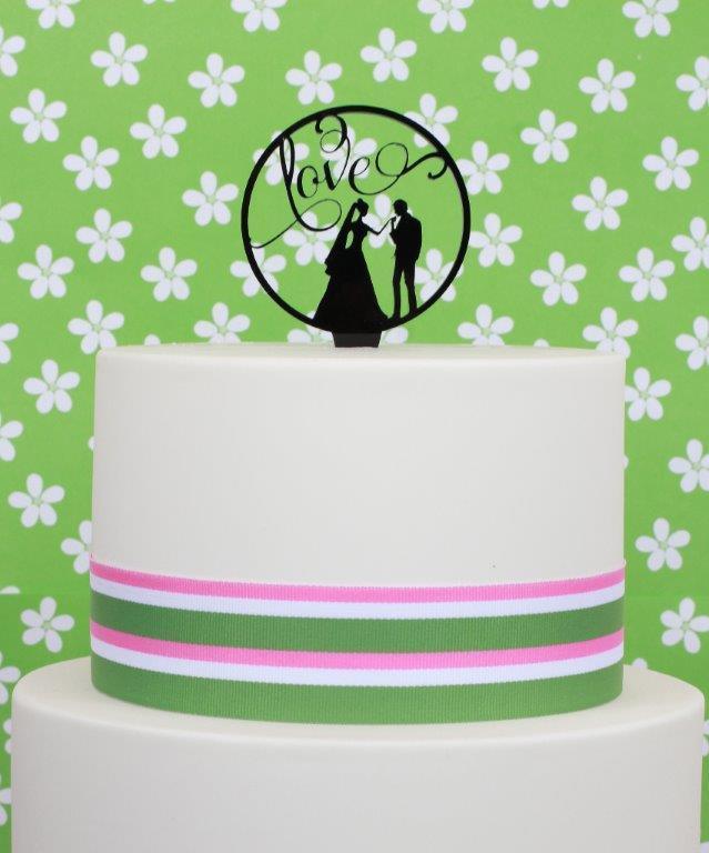 WEDDING LOVE BLACK Acrylic Cake Topper - Cake Decorating Central