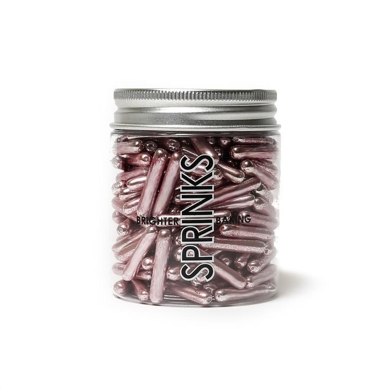 SPRINKS Metallic Rods PINK 75g - Cake Decorating Central